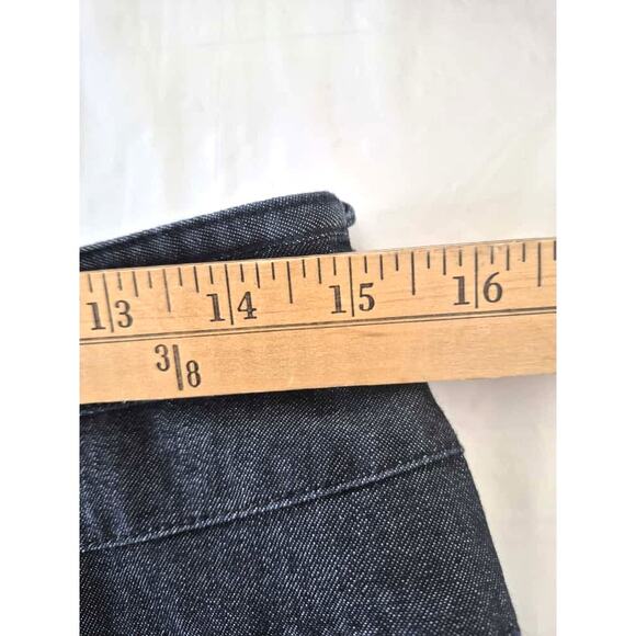 Vintage Denim Maxi Skirt Sz 8 Med Dark Fit & Flare Classic Preppy Closet Staple - Picture 7 of 9